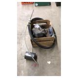 WOOD CRATE OF ASST LAWN MOWER PARTS & CABLE