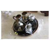 LOT OF ASST SILVER PLATE SERVINGWARE & ETC