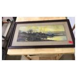 W SCHAFFUER FRAMED DOCK SCENE