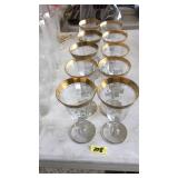 GOLD RIMMED STEMWARE SET