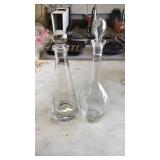 2 GLASS DECANTERS
