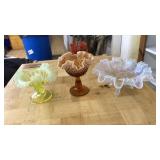 3 PC VINTAGE FENTON GLASSWARE