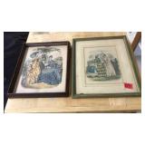 2 PC FRAMED VICTORAIN ART