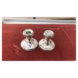 PAIR OF STERLING WEIGHTED CANDLESTICK HOLDERS
