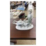 BAVARIA PORCELAIN BOY W/ GEESE FIGURAL