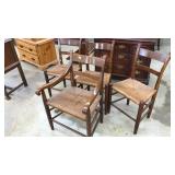4 CLORE BROTHERS RUSH SEATED DINING CHAIRS