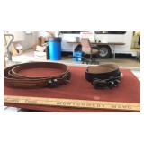 2 VINTAGE LADIES LEATHER BELTS