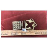 2 BRASS BELT BUCKLES