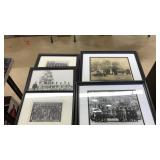 9 FRAMED BLACK & WHITE PHOTOS