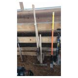 ROUND TIP SHOVEL, RAKE, PICK AXE