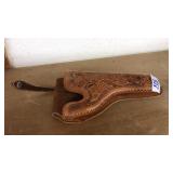 CARVED LEATHER BELT HOLSTER
