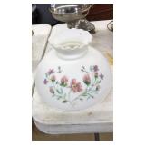HAND PAINTED MILK GLASS LAMP SHADE