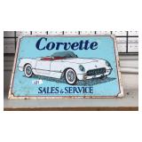 METAL CORVETTE SALES & SERVICE SIGN