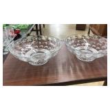 PAIR OF VINTAGE BUBBLE GLASS BOWLS