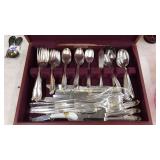FLATWARE BOX W/ ROGERS FLATWARE
