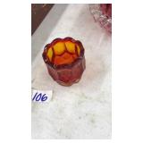 VINTAGE LE SMITH AMERINA GLASS MATCH HOLDER