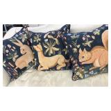 3 ANIMAL PRINT NEEDLE POINT THROW PILLOWS