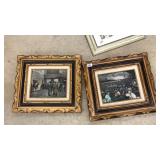 FRAMED ETCHINGS ON BOARD VICTORAIN SCENES