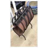 IRON & LEATHER LOG CARRIER BAG/ STAND
