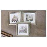 3 PC FRAMED BATHROOM ART