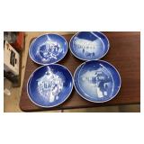 4 BING & GRONDAHL CHRISTMAS PLATES