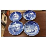 4 BING & GRONDAHL CHRISTMAS PLATES