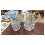 CRYSTAL & GLASS PITCHERS (2)