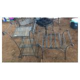 3 TIER METAL/GLASS PLANT STAND & BENCH