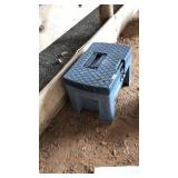 PLASTIC STEP STOOL W/TRAY & CONTENTS