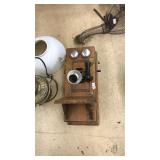 VINTAGE WALL MOUNT TELEPHONE W. OAK BOX