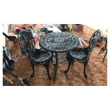3 PC IRON BISTRO PATIO SET: TABLE & 2 CHAIRS