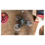 VNTG. BRASS & ETCHED GLASS LIGHT FIXTURE