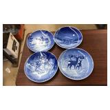 4 BING & GRONDAHL CHRISTMAS PLATES