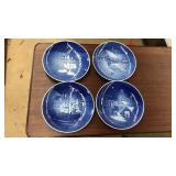 4 BING & GRONDAHL CHRISTMAS PLATES