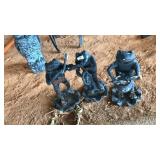 (3) CAST IRON WHIMSICAL FROG GARDEN STATUES