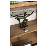 FROG STATUE HOLDING GLASS BOWL