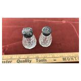 STERLING LIDDED SALT & PEPPER SHAKERS