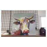 ABSTRACT COW ON CANVAS