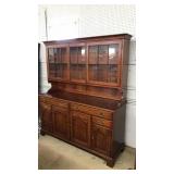 HENKLE HARRIS GLASS FRONT HUTCH BLACK CHERRY