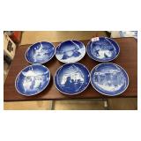6 BING & GRONDAHL CHRISTMAS PLATES