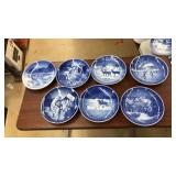 7 BING & GRONDAHL CHRISTMAS PLATES