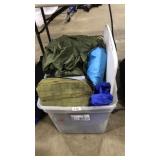 LRG TOTE OF ASST CAMPING SUPPLIES