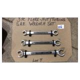 3 PC FLARE NUT/TUBING SAE WRENCH SET