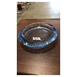 LIGHT BLUE VINTAGE ART GLASS DISH