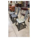 3 METAL CHAIRS