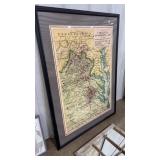 MAP OF VIRGINIA & NEIGHBORING STATES CIVIL WAR