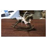 BRASS ROCKING HORSE TABLE FIGURAL