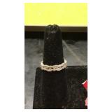 14K WHITE GOLD & DIAMOND CHIP LADIES WEDDING BANDS