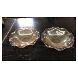 PAIR OF VNTG. CARNIVAL GLASS RUFFLE EDGE BOWLS