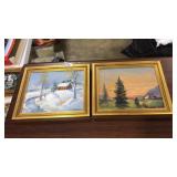 (2) OIL ON BOARD SCENES SIGNED L.HAYNES